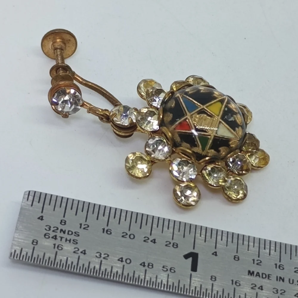 * vintage OEA Order of the Eastern Star screwback earrings